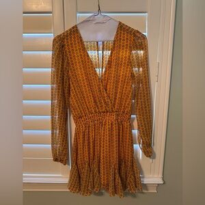 Blue Rain Yellow Chiffon Romper